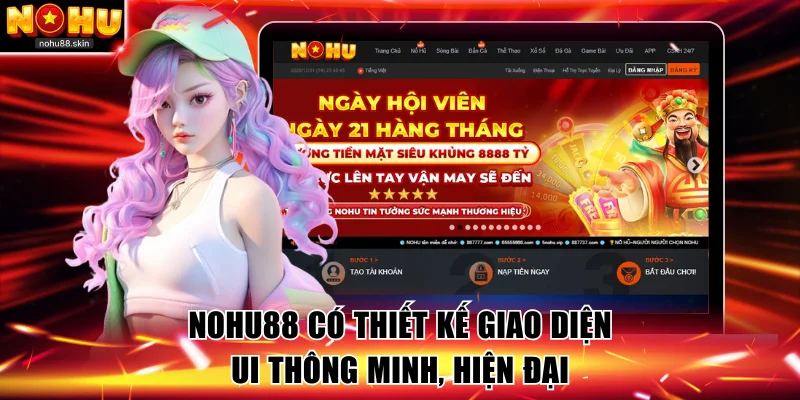 NOHU88 có thiết kế giao diện UI thông minh